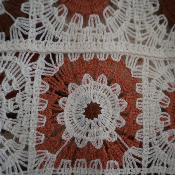 Crochet cardigan, apricot, S - cozy cottagecore cotton cute knitwear - Picture 4 of 5